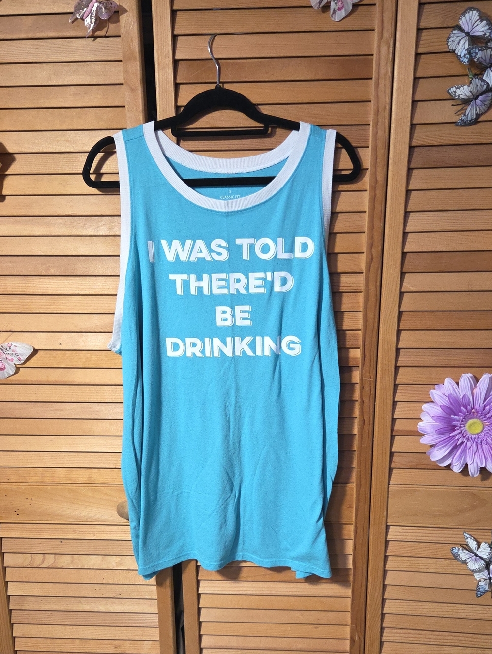 Torrid Teal Graphic Tee with White Text - Told There Would Be Drinking